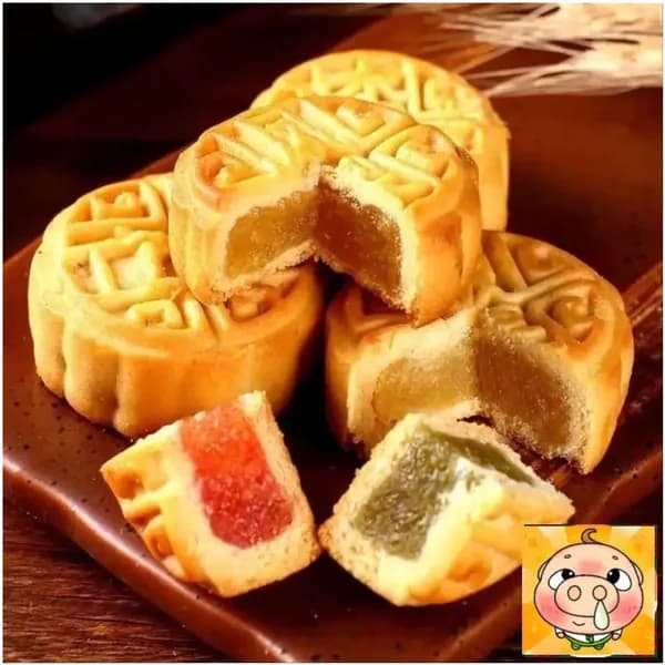 8шт. Маленькие Фруктовые Пироги "Юэбин" с Разными Вкусами (Ананас, Клубника, Хамимэло)