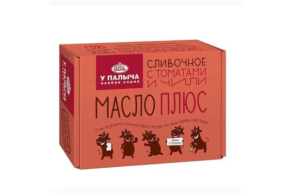 Масло сливочное соленое с томатами и чили, с массовой долей молочного жира 69,4%, 180 г