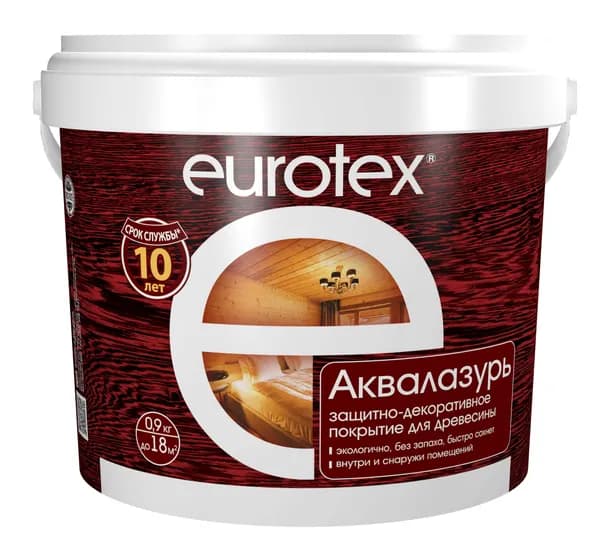 Защитно-декоративное покрытие Eurotex Аквалазурь 0.9кг ваниль