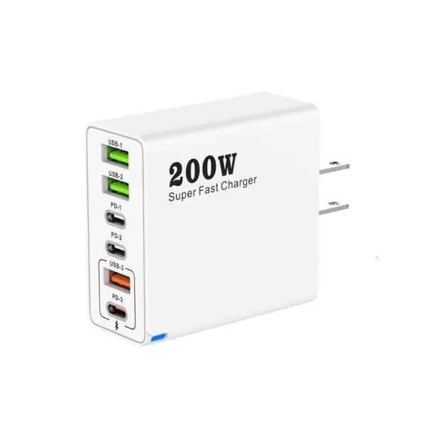 200W зарядное устройство с 3 портами USB PD, Белый - US