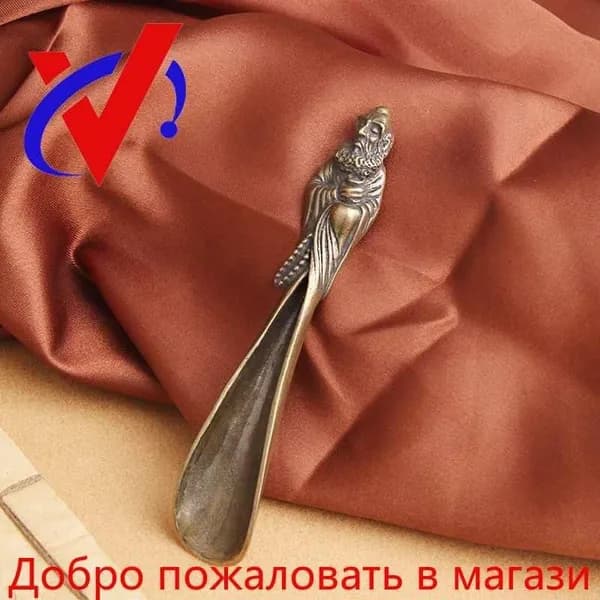 Ложка для чая "Боддхидхарма" Фен-Шуй, бронза (10,5*2,1 см.)