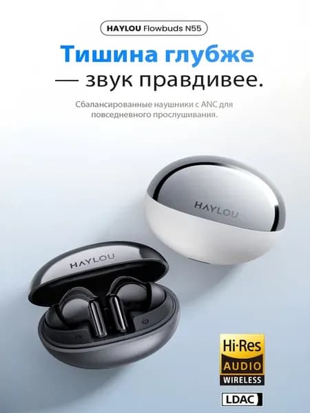 Внутриканальные Наушники N55 TWS ANC -54 дБ, LDAC