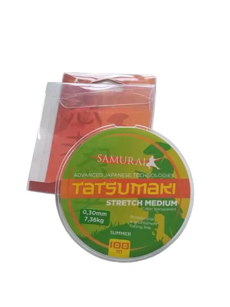 Леска рыболовная прозрачная SAMURAI TATSUMAKI 0.30 мм / 100 м, (7.36 кг)