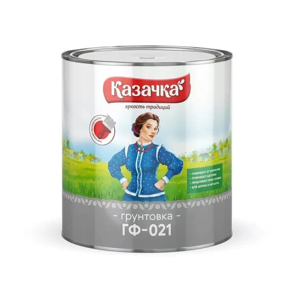 Казачка, Грунтовка алкидная, красно-коричневая, 2.8 кг, ГФ-21