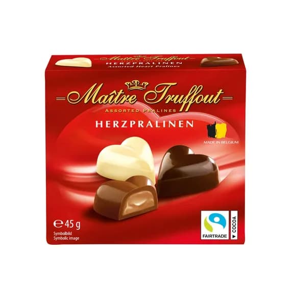 Ассорти шоколадных конфет GUNZ Maître Truffout Мини Сердца, 45 г