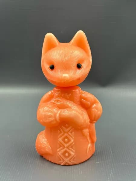 Игрушка Лиса с Петухом Пластмасса СССР Высота 12 см Красивая! Винтаж!