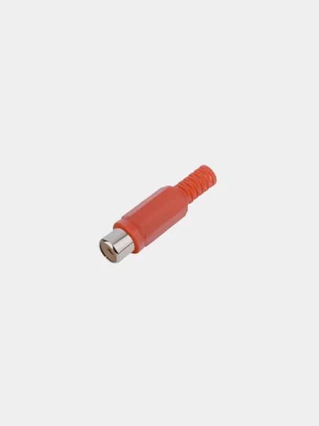 Разъем RCA "гн" пластик на кабель красный