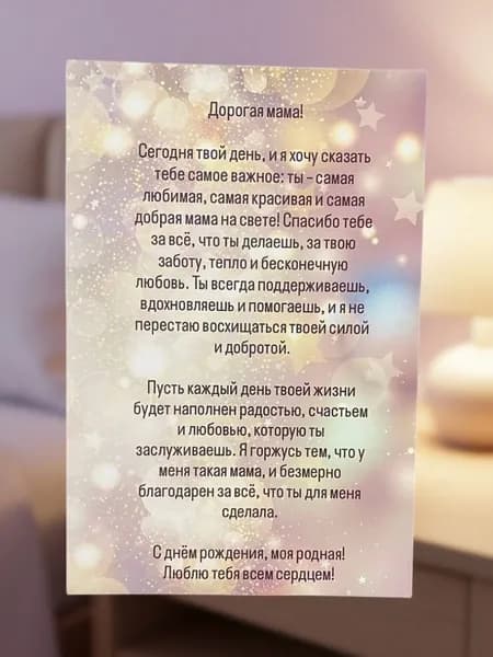 Милая открытка №20 "Любимая мама" 10*15