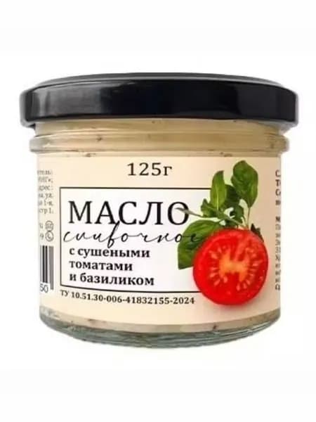 Сладкосливочное масло несолёное Craft Eco Food с сушёным томатом и базиликом 82,5% БЗМЖ 125 г