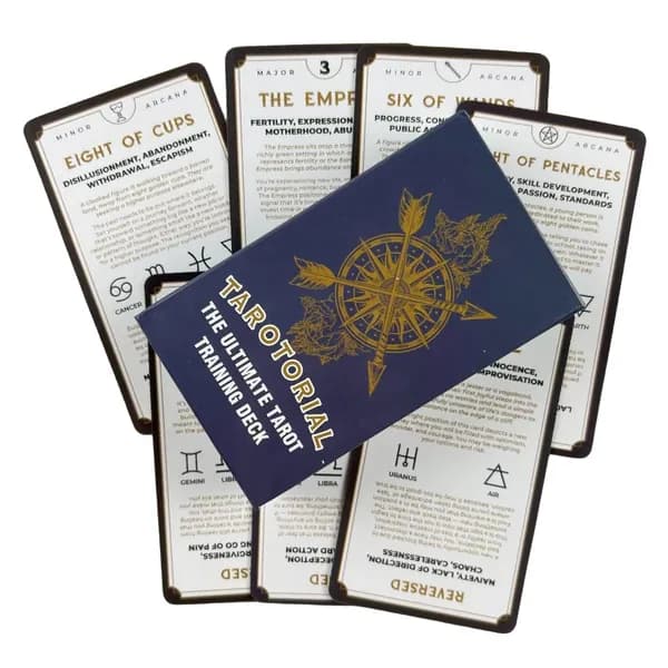 Tarotorial Ultimate Tarot Training Deck, обучающие карты таро для изучения, 78 карт