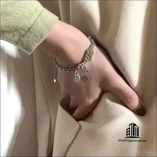 Тайское серебро для женщин Винтажный браслет