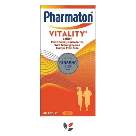 PHARMATON VITALITY 30 ТАБЛЕТОК Таблетка Pharmaton Vitality с женьшенем G115, 12 витаминами и 6 минералами, предназначена для ежедневного использования в клинике.