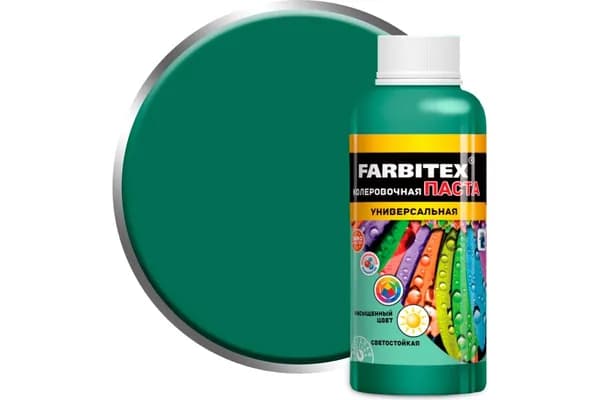 Колеровочная паста Farbitex универсальная, зеленый, 0.1 л