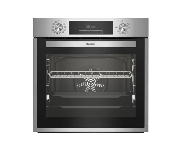 Духовой шкаф электрический встраиваемый Hotpoint HFE9 1231 JSH IX, 72 л, 12 режимов (гриль, конвекция), электронное управление, телескопические направляющие, тройное стекло, серебристый
