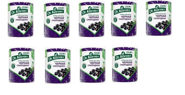 Dr. Korner Хлебцы Злак коктейль с черной смородиной, 80г, 9 шт