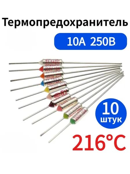 10 шт. Термопредохранитель TF, 216C, 10A 250V (216 градуса)