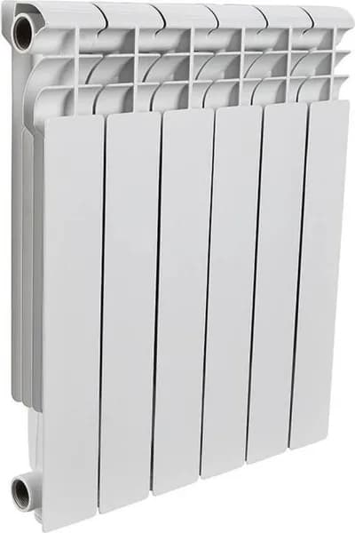 Радиатор отопления ROMMER / Роммер Profi 350 RAL-1210-035006 плоскосекционный, вертикальный, настенный, алюминиевый, белый, 6 секций, теплоотдача 720Вт, размером 420х480мм / батарея