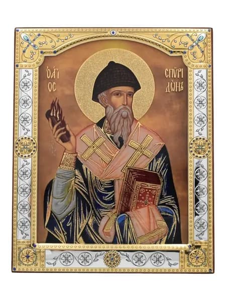 Икона Св.Спиридон, на стекле 11.6х14.3см, SA7022 3O