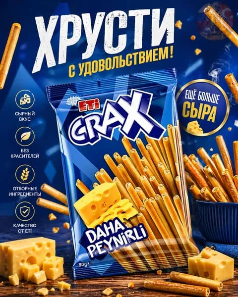 Eti Crax с сыром, 80 г
