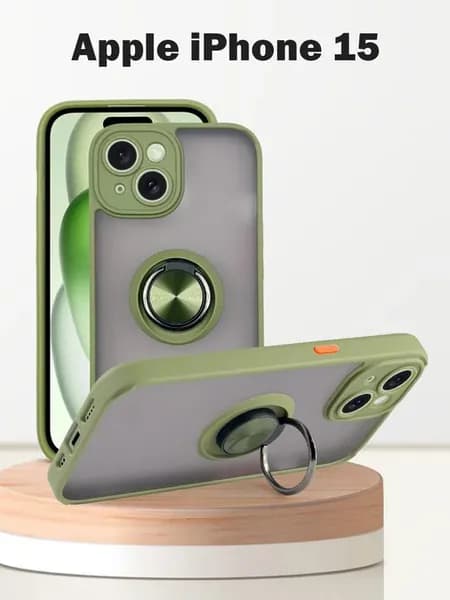 Чехол для Apple iPhone 15, с кольцом, защита камеры