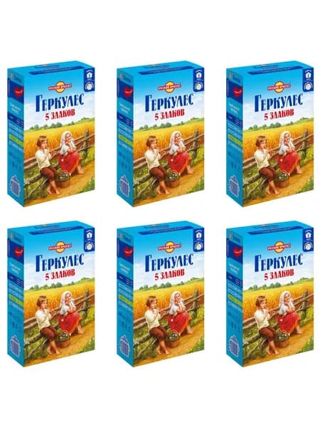 Русский продукт Геркулес 5 злаков, 400 г, 6 шт