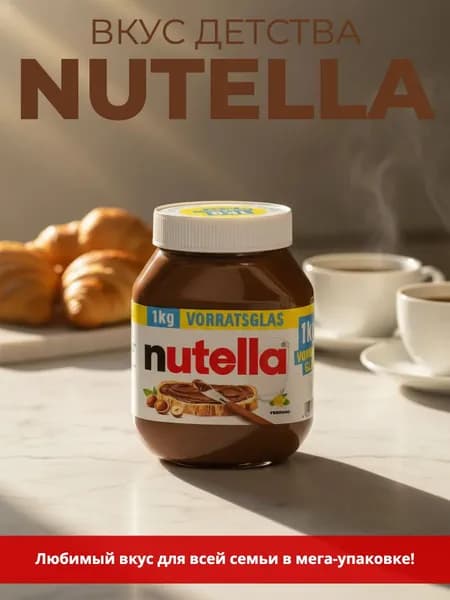 Nutella паста орехово-шоколадная 1 кг/ Нутелла 1кг(Германия)