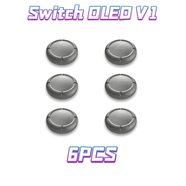 Силиконовые накладки на стики для Nintendo Switch OLED V1, комплект из 6 штук, улучшают управляемость и долговечность.