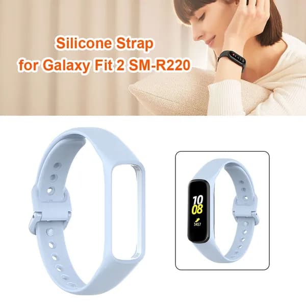 голубой силиконовый ремешок для смарт-браслета Samsung Galaxy Fit 2, 15 мм
