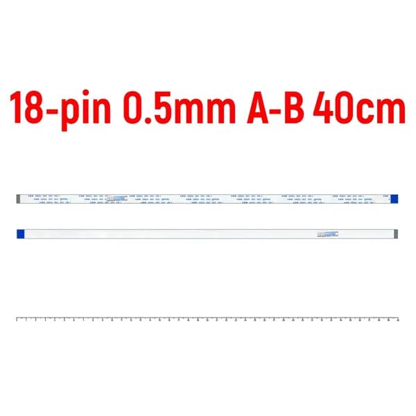 Шлейф FFC 18-pin Шаг 0.5mm Длина 40cm Обратный A-B AWM 20624 80C 60V VW-1