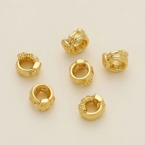 бусины для рукоделия, позолота 18K , 2шт.