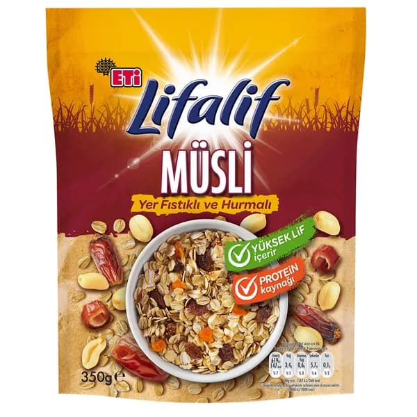 Eti Lifalif Peanut and Date Muesli 350 g - шоколад