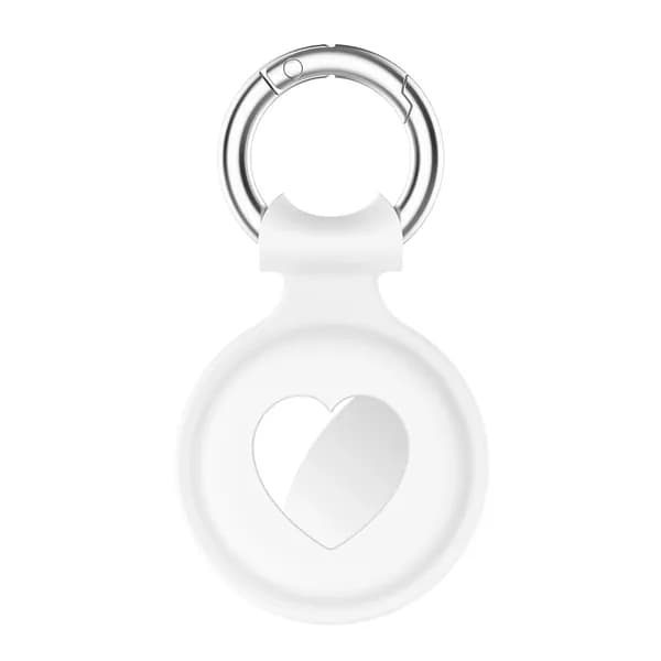 Чехол из силикона для AirTag от Apple, форма сердца, белый