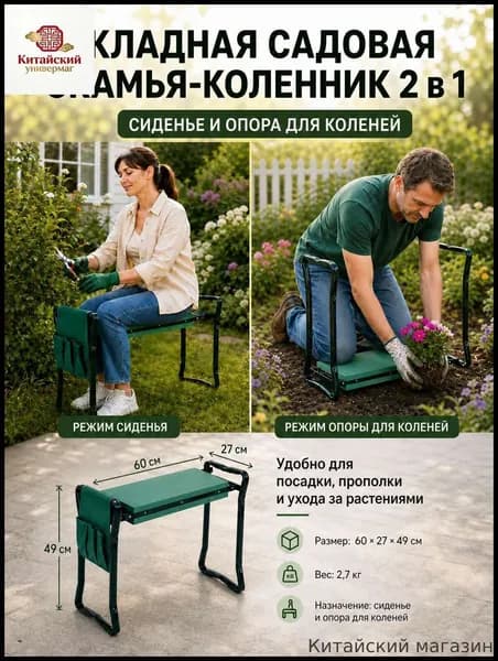Скамейка-перевертыш 60х49х27 см