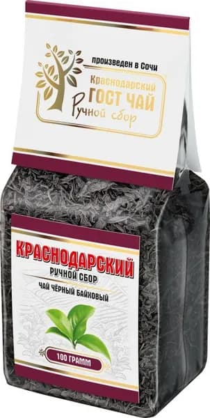 Чай черный листовой рассыпной КРАСНОДАРСКИЙ Ручной сбор, 100 г
