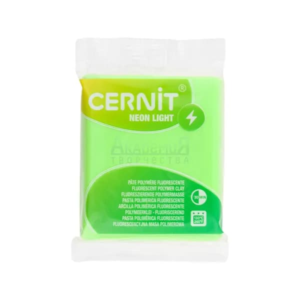 Полимерная глина Cernit Neon Light 600 цвет зеленый флуоресцентный 56 гр.