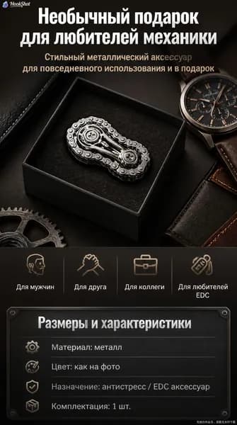 Цепной спиннер для фокуса, металлический EDC вертушок для офиса и дома