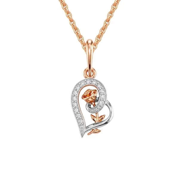 Подвеска на шею с фианитами из красного золота 375 пробы 585GOLD
