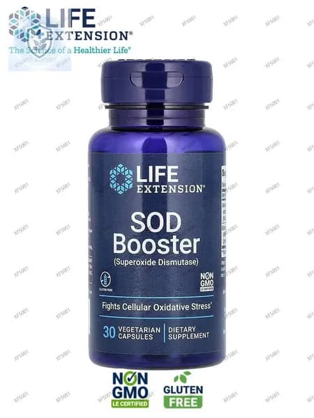 Life Extension SOD Booster, стимулирует SOD (супероксиддисмутазу), без глютена, без ГМО, вегетарианский, 30 капсул