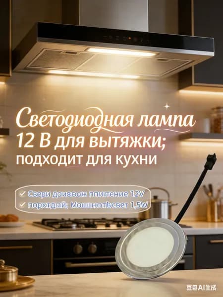 Светодиодная лампа 12 В для вытяжки; подходит для кухни