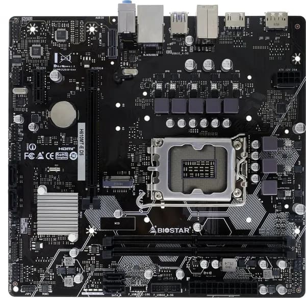 Материнская плата Biostar H610MT-E D5 Soc-1700 Intel H610 2xDDR5 mATX AC 97 8ch(7.1) GbLAN+HDMI+DP