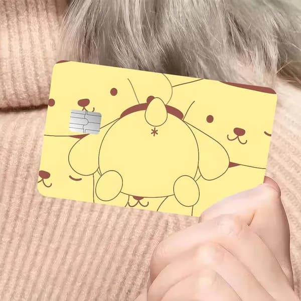 Милый пес Помпомпурин из аниме Amine Cute Pompompurin Dog Наклейка для банковской карты