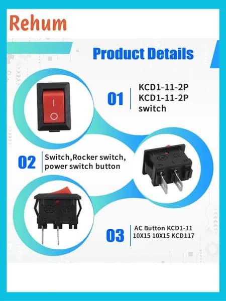 L55 шт. Вкл-выкл KCD11 2Pin 2P черный красный лодка автомобильный кулисный переключатель 3A 250 В 6A 125 кнопка переменного тока KCD1-11 10X15 KCD117