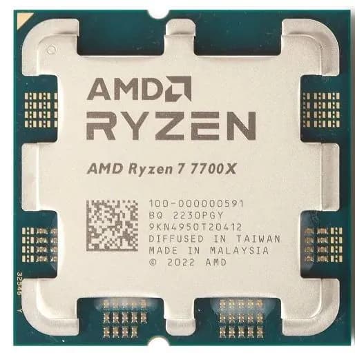 Процессор AMD Ryzen 7 7700X AM5 105W, 8C/16T, 4500МГц, Turbo 5400МГц 100-000000591 OEM