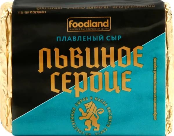 Сыр плавленый ЛЬВИНОЕ СЕРДЦЕ 35%, без змж, 90г - 10 шт.