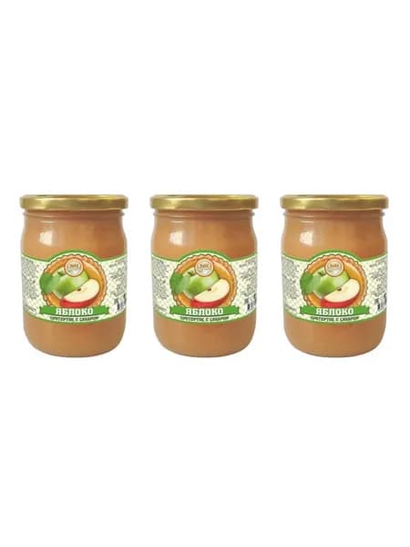 Яблоко Импа протертое с сахаром, 620 г, 3 шт