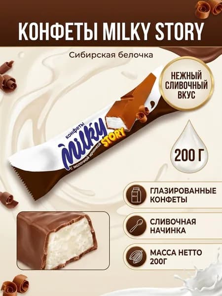 Конфеты "Мilky Story", Сибирская белочка, 200 г