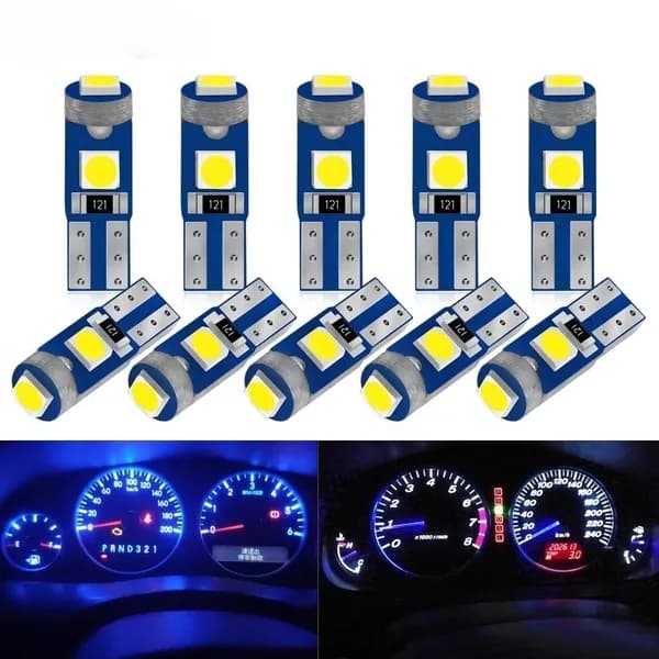 Лампа автомобильная T5, 10 шт. арт. t5 led синий