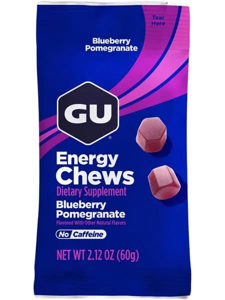 Конфеты жевательные GU Energy Chews Черника-гранат, 1шт х60гр
