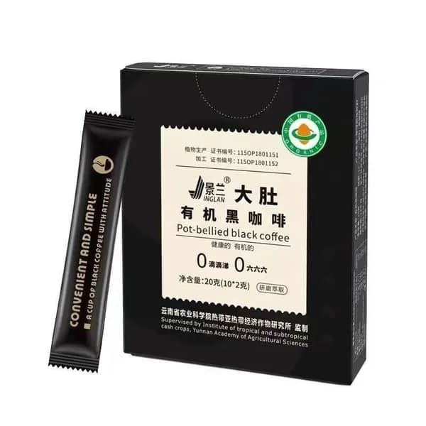 Органический черный кофе Даду от Jinglan, 20 г (10 саше по 2 г), без сахара и жира, для контроля веса и обмена веществ