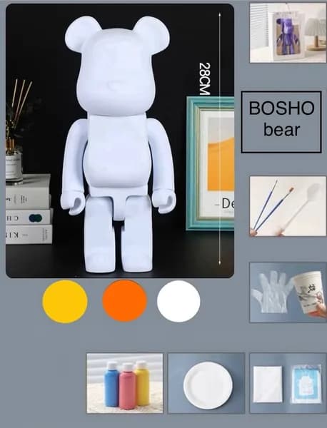Подарочный набор мишка BOSHO Bearbrick для рисования Fluid Art